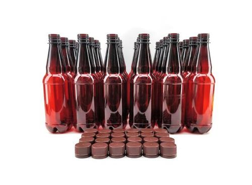 Eske med 24 stk PET 0,5 l plastflasker